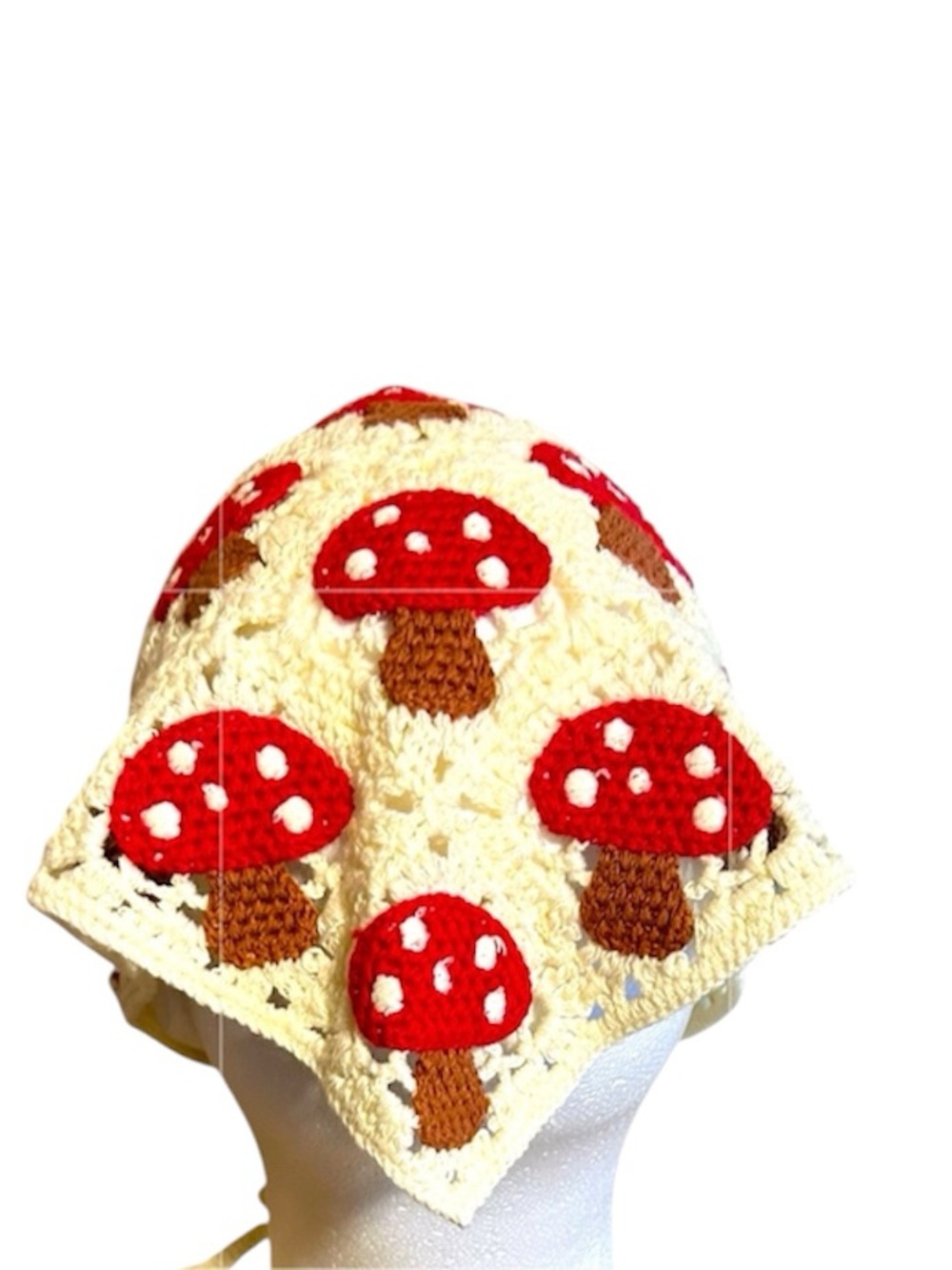 Sunday State Crochet Bandana with Mushroom Design